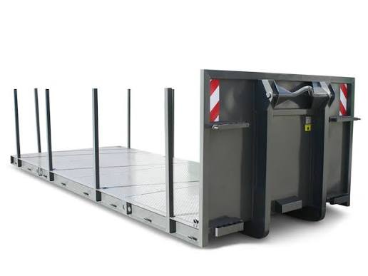 Abrollcontainer Plattform mit Rungen